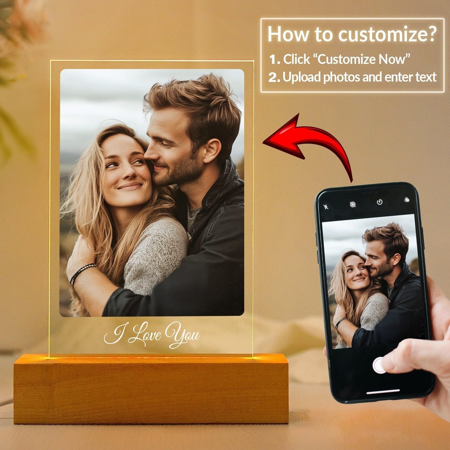 Custom Picture Frame, Personalized Photo Frames, Customized Picture Frames, Personalized Valentines Day Gifts for Women Men Her Him Girlfriend Boyfriend Mom Dad Family Couple Pet
