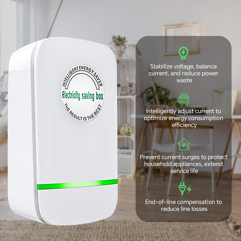 Power Saver Pro, 2025 Stop Watt Energy Saving Device, Intelligent Voltage Stabilization & Power Optimization Energy Saving Device, Household Office Electricity Saving Box US Plug 90V-250V 30KW 6Pack