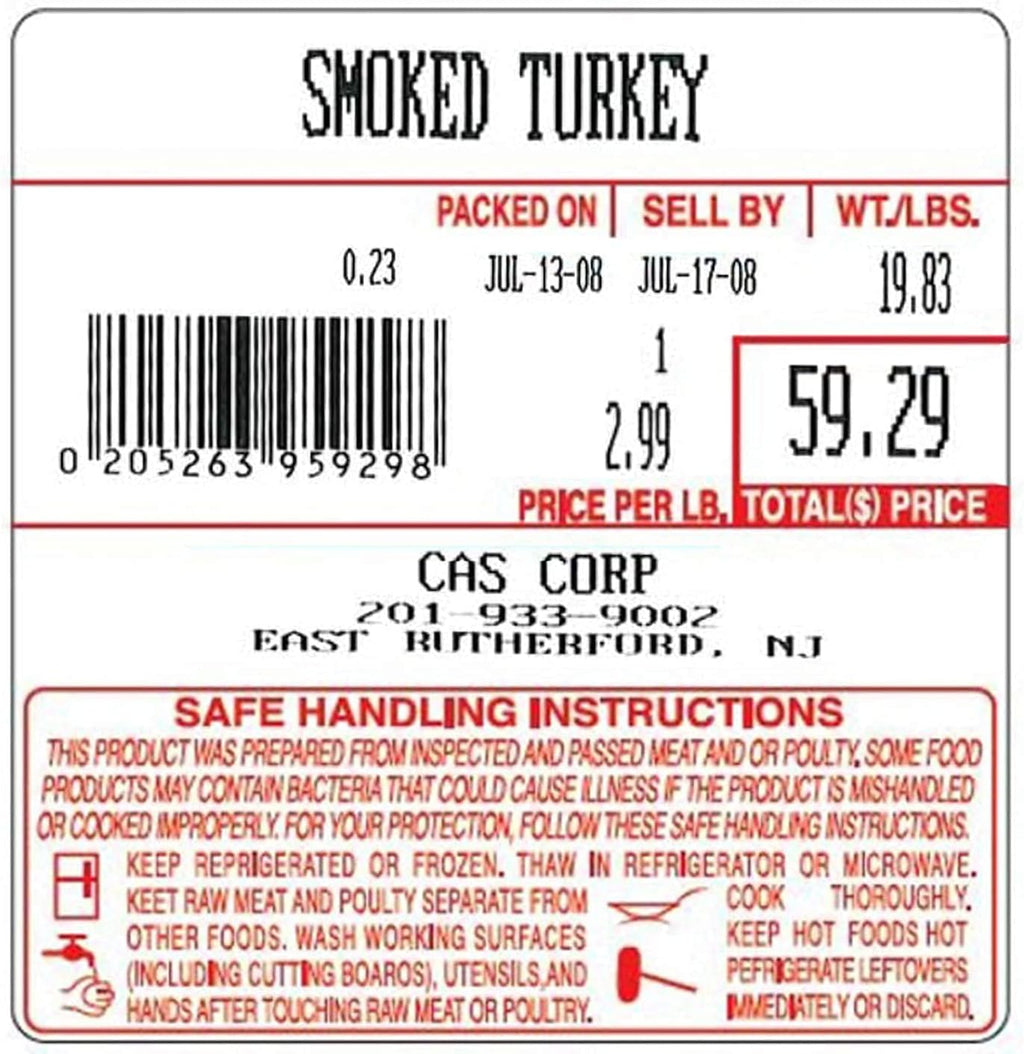 VisionTechShop LST-8040 Printing Scale Label, All RED Letters, 58 x 60 mm, UPC 12 Rolls