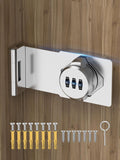 Cabinet Password Hasp Locks, 90 Degree Barn Door Lock, Household Security Combination Latch for Locker, Fence, Bathroom, Outdoor, Garden (Silver-1PC)