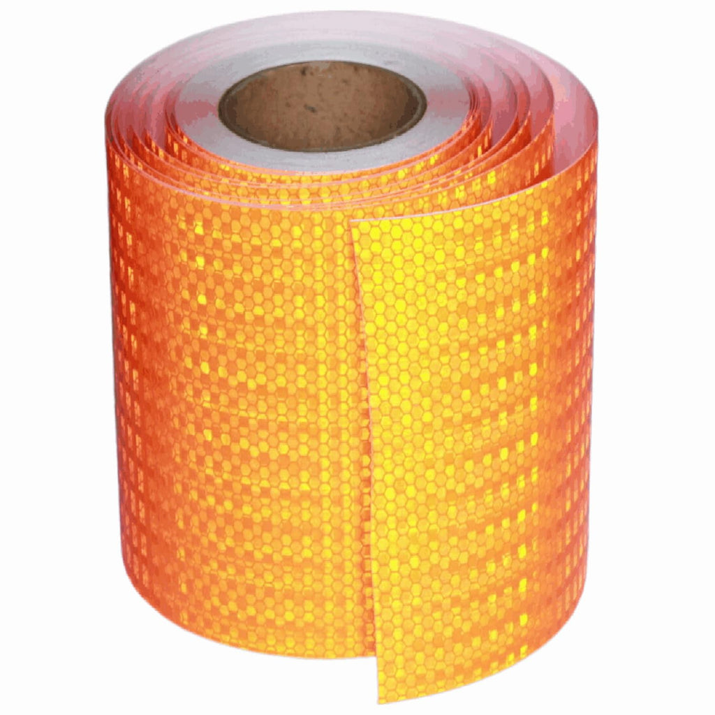 Orange Reflective Tape Outdoor Waterproof 8 inch Wide, High Visibility Industrial Marking Tape, Safety Adhesive Stickers (68 feet)