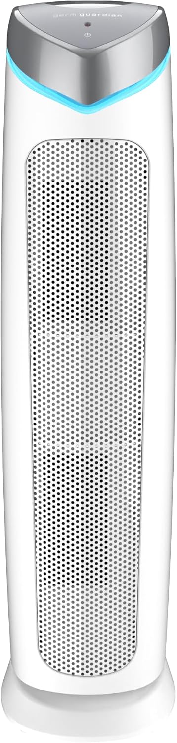 GermGuardian Air Purifier with Genuine HEPA 13 Pet Pure Filter, Removes 99.97% of Pollutants, Covers Large Rooms up to 915 Sq. ft. in 1 Hour, UV-C Light Helps Reduce Germs, 28", White, AC5250WPT