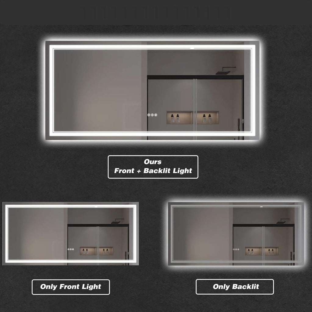 LED Bathroom Mirror with Lights, Wall Mirrors