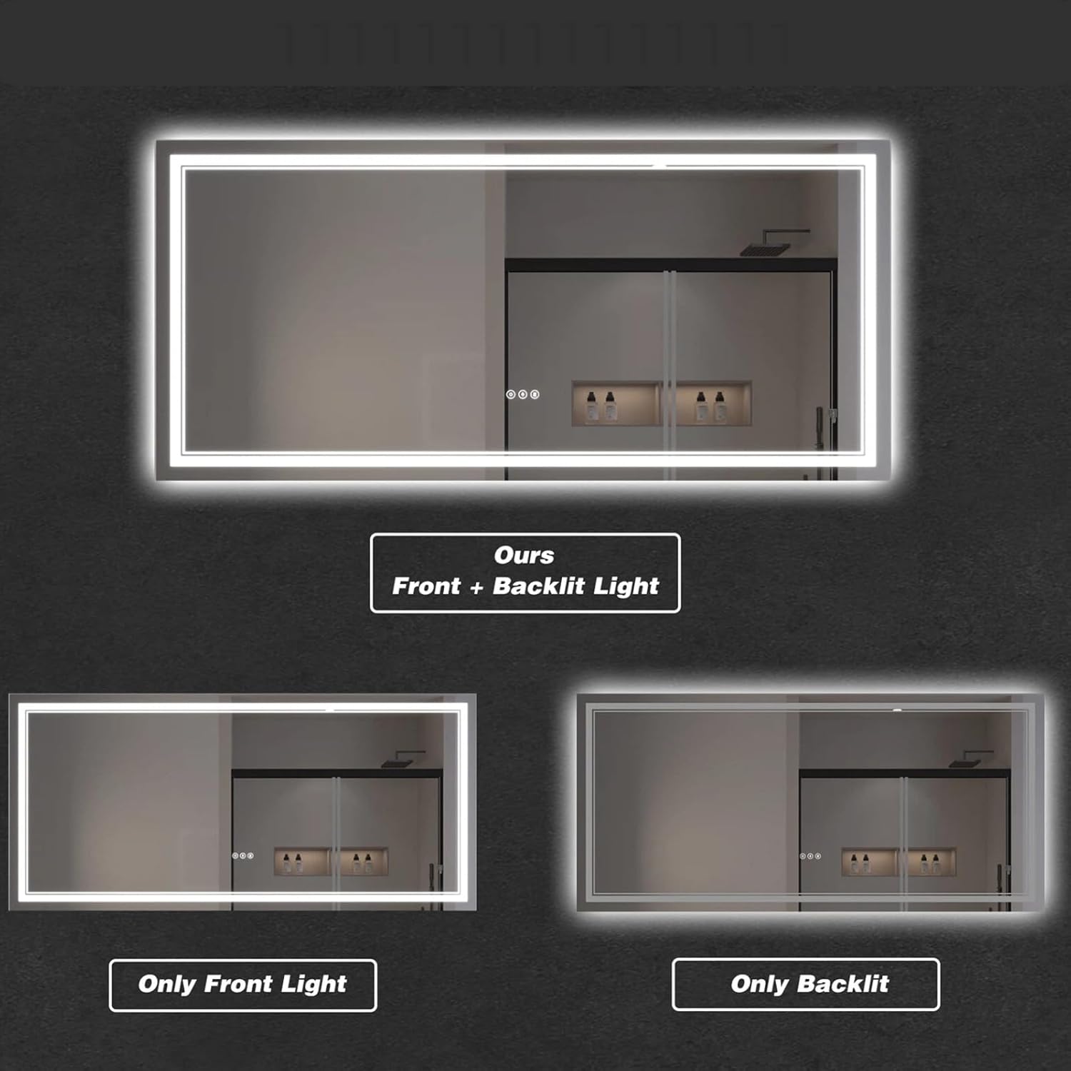 LED Bathroom Mirror with Lights, Wall Mirrors