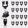 Bendable Ceiling Curtain Track Black Pulley 20pcs