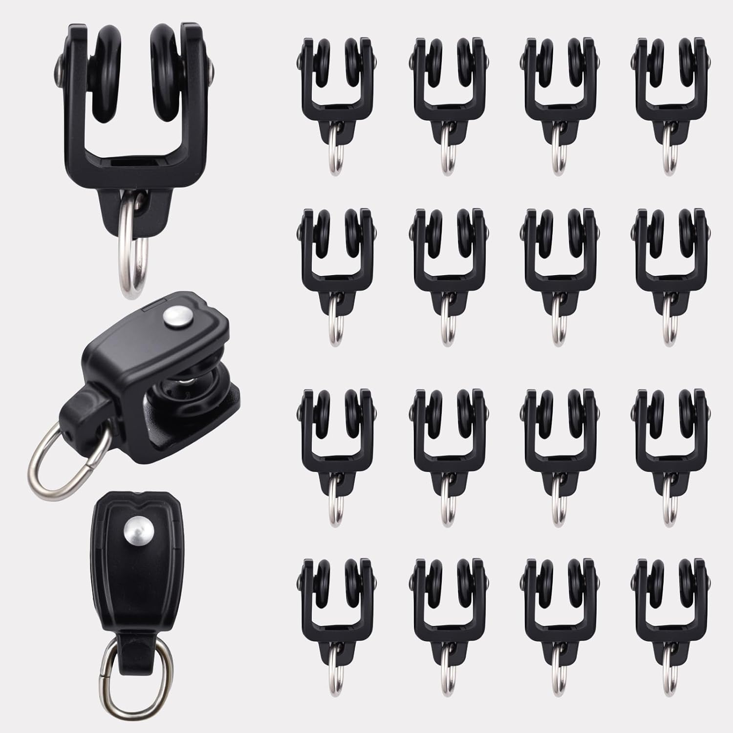 Bendable Ceiling Curtain Track Black Pulley 20pcs