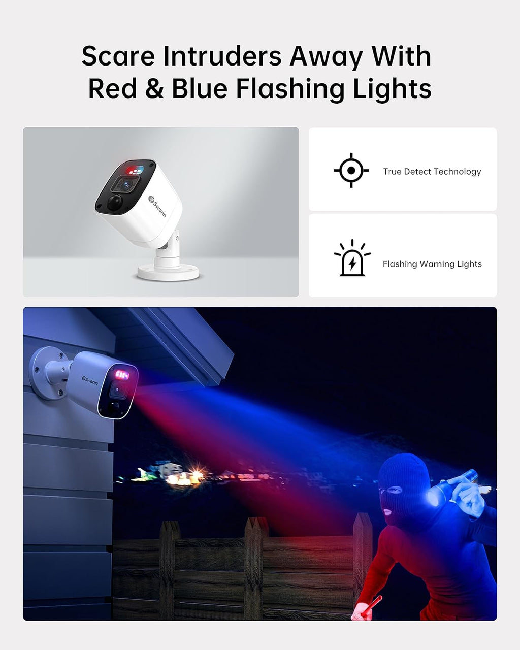 Swann Security Camera, 1080p DVR Bullet Surveillance Cameras with 1TB HDD, 8 Channel 8 Cam, Indoor Outdoor Wired Surveillance Camera, Color Night Vision, Heat Motion Detection, LEDs