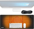 Heated Desk Pad, 31.5"×13" PU Leather Mouse Mat with Digital Temp Display, 3-Level 122℉ Warmth, 4H Auto Shut-Off, Waterproof Non-Slip Office & Home Heating Mat
