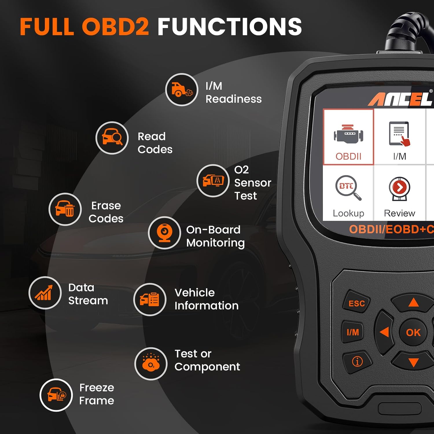 ANCEL AD530 OBD2 Scanner-Upgraded AD310, Car Code Reader for Check Engine Light, Full OBDII Scan Tool for Read & Clear Fault Codes, Battery Test & Live Data, OBD II Diagnostic Scanner for 1996+ Cars
