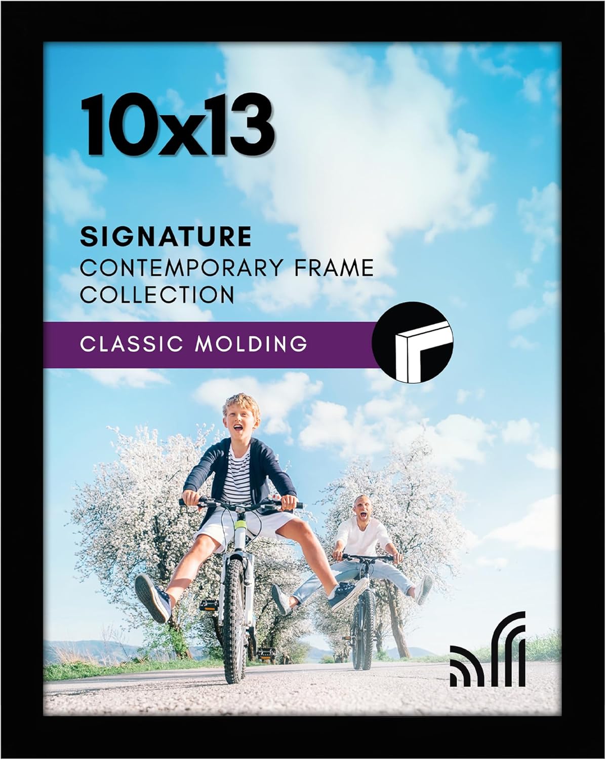 Americanflat 10x13 Picture Frame with Shatter-Resistant Glass - Signature Collection - Gallery-Style Frames Made of Engineered Wood - Photo Frame for Wall Display - Black