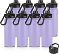 VEGOND 24oz Insulated Water Bottle with Straw Lid, Stainless Steel Metal Water Bottle with Straw & Wide Mouth Lid, Double Wall Vacuum Water Bottle for Hiking Camping, Lavender 8 Pack