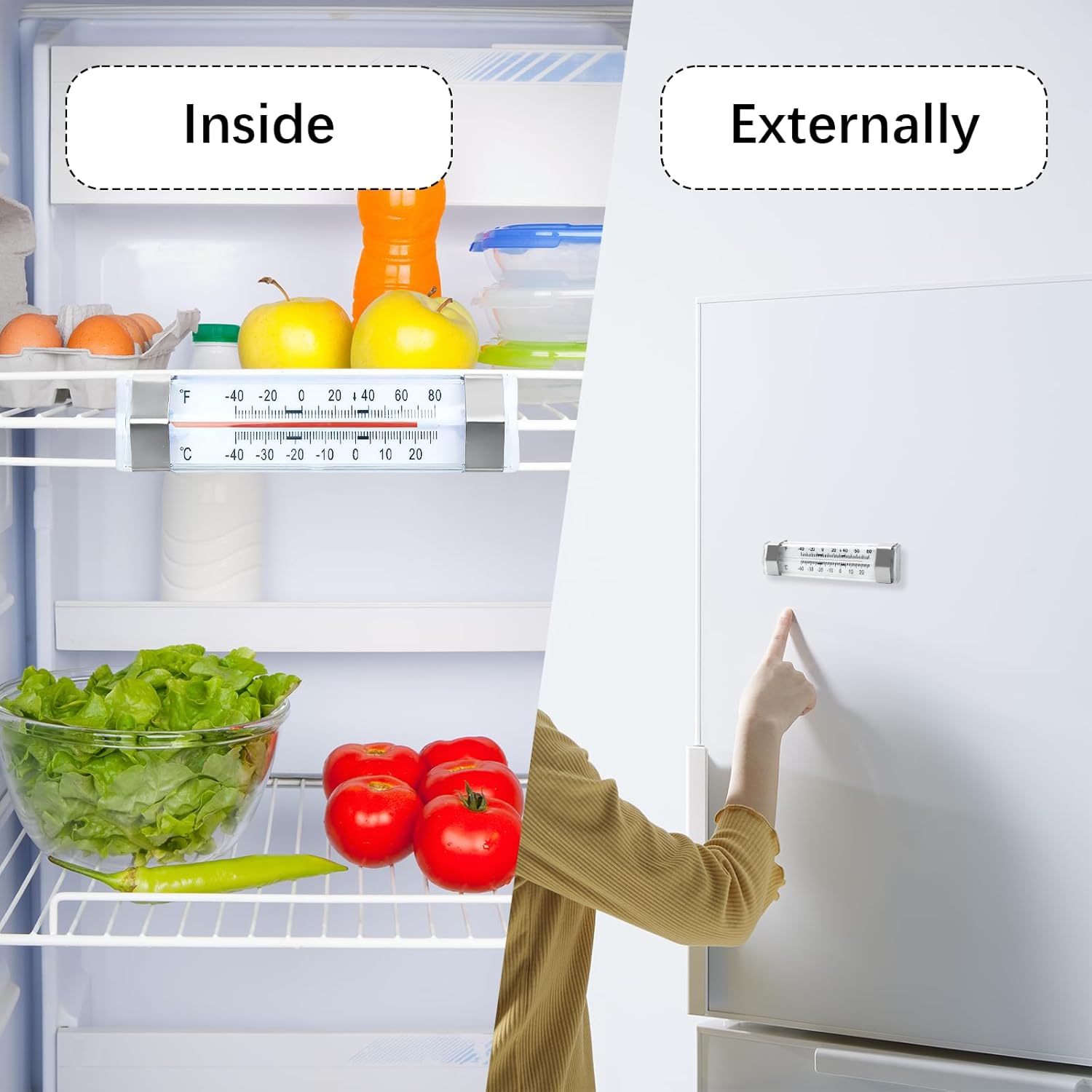 9 Pcs Freezer Kitchen Thermometer Refrigerator Thermometer Fridge Thermometer Freezer Cooler for Kitchen Restaurant Home Decoration