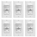 TOPGREENER in-Wall PIR Motion Sensor Light Switch, Motion Sensor Switch, Occupancy Sensor Switch, 4A, 500W, Single Pole, Neutral Wire Required, Wall Plate Included, TSOS5, White, 6 Pack