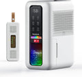 Dehumidifiers for Bathroom with Moisture Absorber Bag Reusable, 68 OZ Water Tank Portable Quiet Dehumidifier for Bedroom with Auto Shut Off, 7 Colors LED Light for Home, RV, Garage, apartment