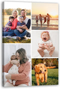 Collage Canvas Prints with Your Photos Personalized Multi Pictures for Wall Custom Family Wedding Baby Pet Dog Photo to Canvas Customized Gifts Home Wall Decor (Collage Photo-6, Framed)