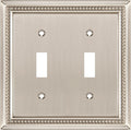 Henne Bery Sunken Pearls Heavy Duty Decorative Wall Plate Switch Plate Outlet Cover (Double Toggle, Satin Nickel)