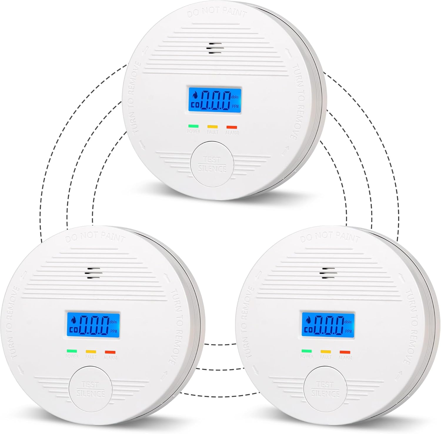 Interconnected Smoke and Carbon Monoxide Detector, 10-Year Battery Wireless Interlinked Smoke & CO Alarm with Dual Sensors, Home Fire & CO Safety Protection (3Pack)
