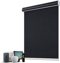 SmartWings Motorized 100% Blackout Shades Blinds, Custom Size, Cordless Window Shades Rechargeable Battery, Work with Matter/Apple HomeKit, Alexa, Thread/Zigbee, Remote Optional, Eclipse Onyx Black