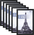 VCK 14x22 Picture Frames Black Set of 6, Wide Border Wood Poster Frame, Multi-Directional Display Family Photos, Office Prints, Studio/Gallery Artwork, Woodgrain Series, Wall Hanging