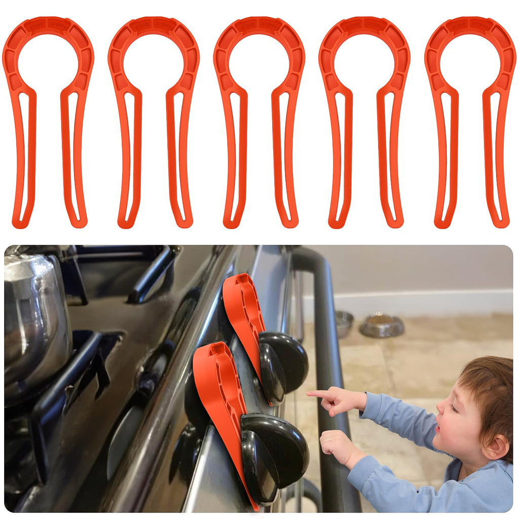 Gas Stove Safety Knob Lock, Baby Proof Stove Oven Locks, Kids Proof Stove Guard, Clear (Pack of 5)