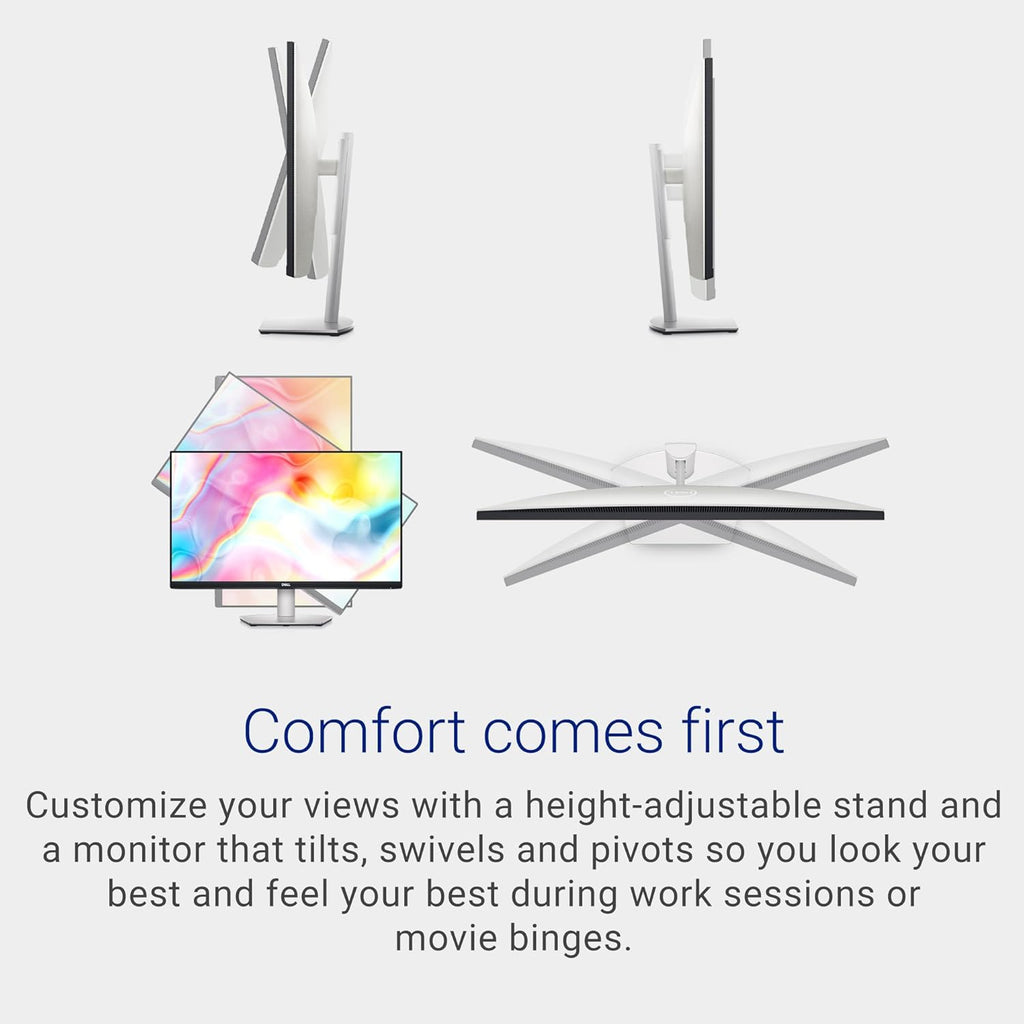 Dell S2722DC Monitor - 27-inch WQHD (2560x1440) 75Hz 4Ms Display, AMD FreeSync, Built in Speaker, USB Type-C Connectivity, Height/Pivot/Swivel/Tilt Adjust - Platinum Silver