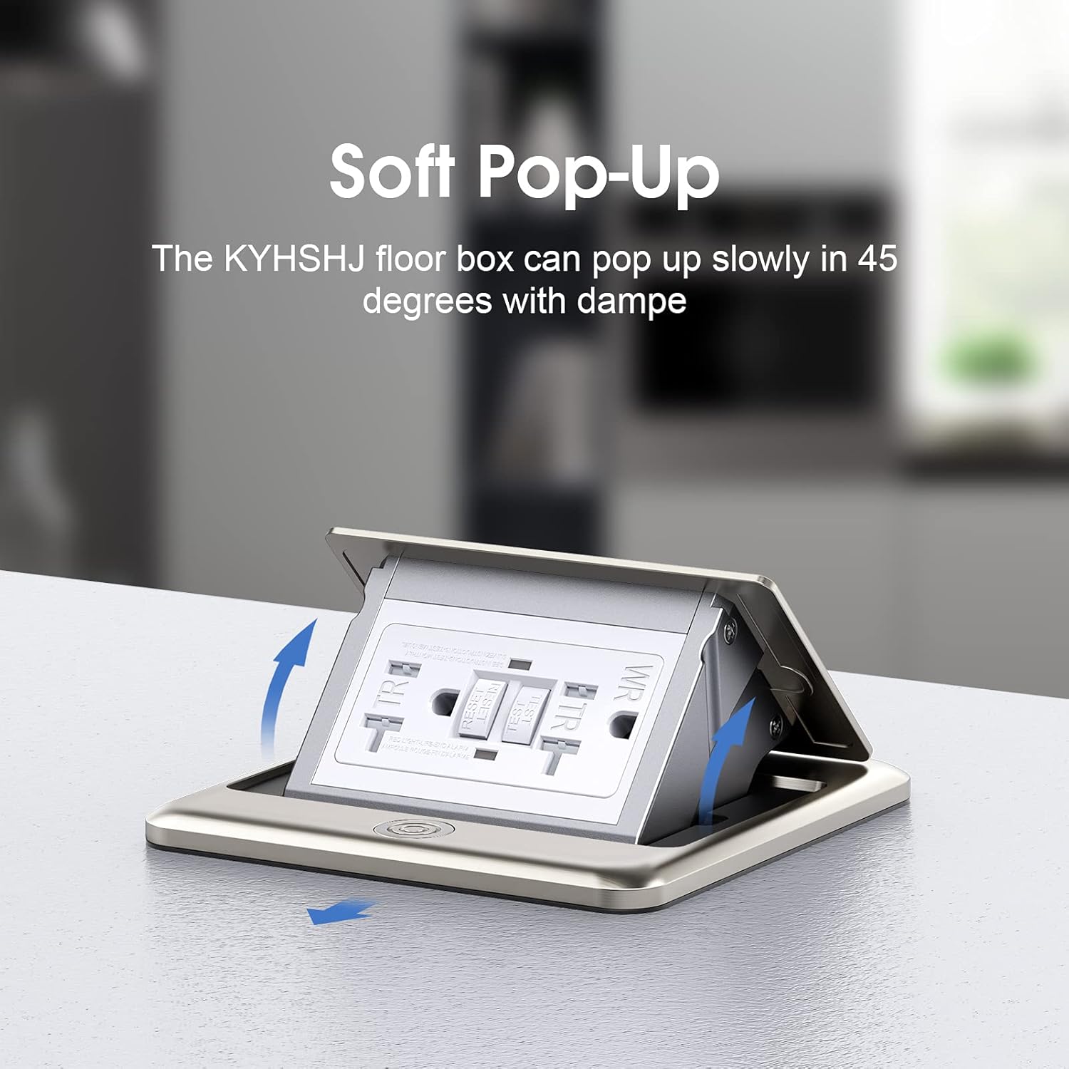 KYHSHJ Pop Up Floor Electrical Outlet with 20 Amp Stainless Steel GFCI Tamper Receptacle Outlet, Corrosive Resistant Hardware，ETL Listed，(Stainless Steel Color)