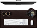 Elizo Leather Desk Mat Desk Pad Blotter Set - Real Full-Grain Leather (32x16) 2-Layer Genuine Desk Cover Protector & Large Mouse Pad | Computer Keyboard Desk Accessories for Office & Home