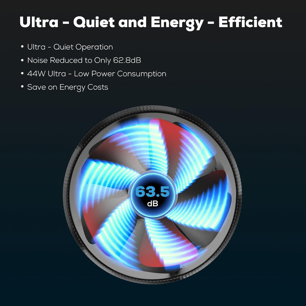 8 Inch Inline Duct Fan with Speed Controller - 420CFM High Airflow, Ultra Quiet 63.5dB for Grow Tents, Hydroponics, Ventilation, Exhaust - Energy Efficient 44W Inline Exhaust Fan