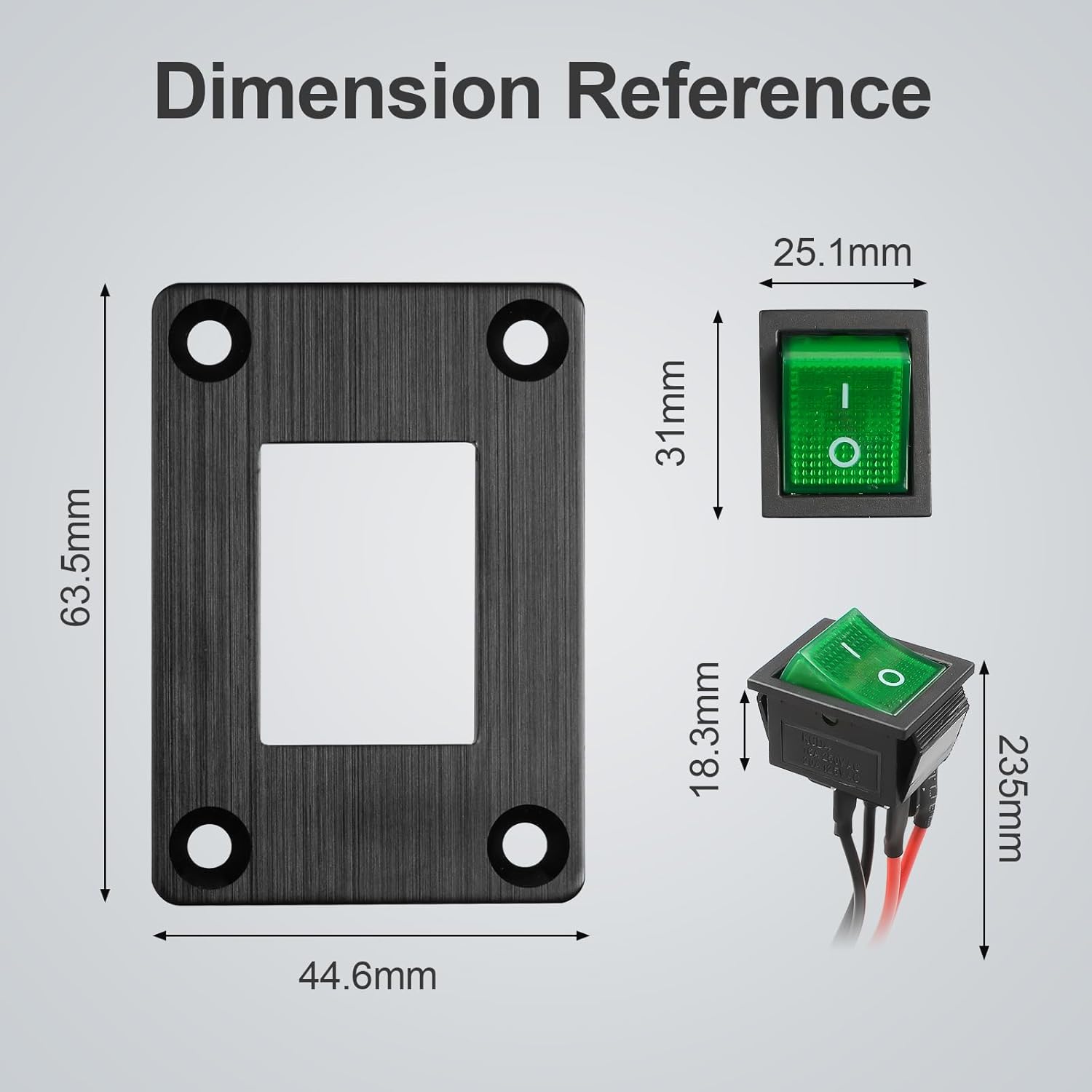 1Pcs Green LED KCD4 Boat Rocker Switch 2-Position 4-Pin Pre-Wired DPST Panel Switch 16A 250VAC 20A 125VAC, CE