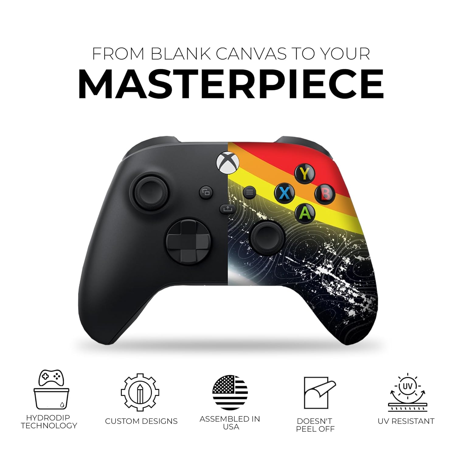 DreamController Cosmic Voyagger Custom X-box Controller Wireless compatible with X-box One/Series X/S Proudly Customized in USA I Permanent HYDRODIP Print(NOT JUST A SKIN)(MODDED)