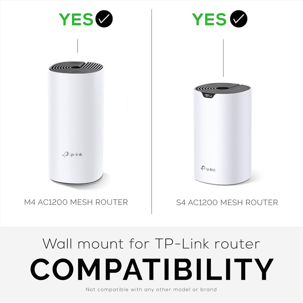 Adhesive Deco M4 & S4 Wall Mount Holder suitible for TP-Link WiFi Mesh, Strong VHB Tape Bracket, No Screws, Drilling & No Tools Needed, Easy to Install, White by Brainwavz (Single)