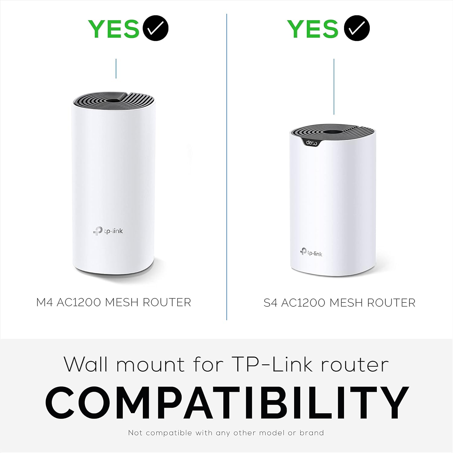 Adhesive Deco M4 & S4 Wall Mount Holder suitible for TP-Link WiFi Mesh, Strong VHB Tape Bracket, No Screws, Drilling & No Tools Needed, Easy to Install, White by Brainwavz (Single)
