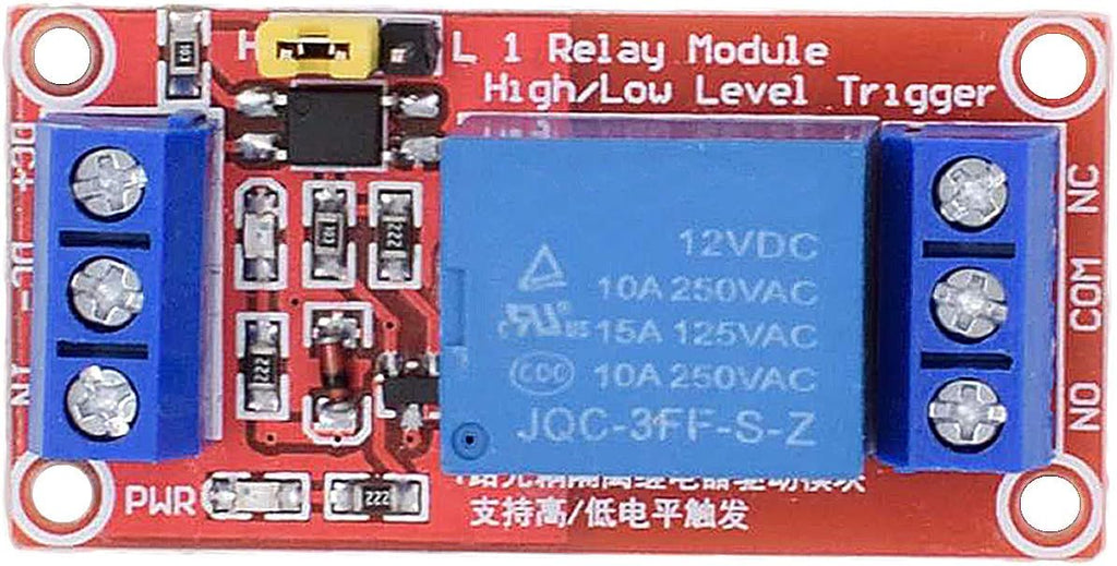 DC 12V Relay Module 1-Channel Relay Switch with Optocoupler Isolation High/Low Level Trigger, Pack of 10