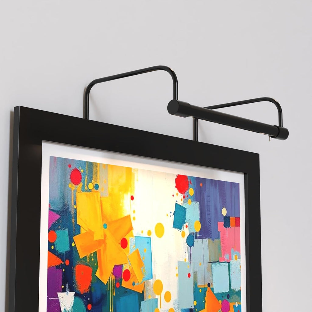 Cocoweb 12 Inch Tru-Slim Black Picture Light - LED, 2700K, Adjustable Arm, Plug-in, Toggle Switch, Sleek and Compact Design