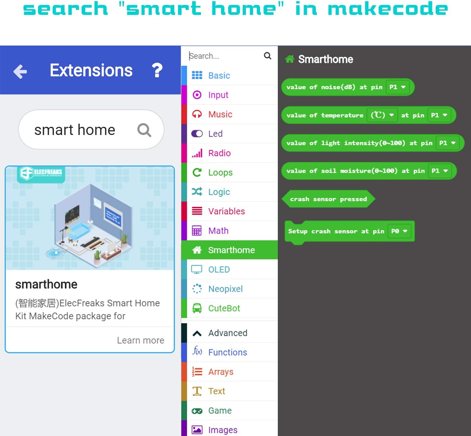 ELECFREAKS microbit Smart Home Kit Micro:bit Sensor Starter Kit Octopus Series Sensor, DIY Programming kit with Basic Coding Electronics Modules and Wiki Tutorial(Without Micro:bit)