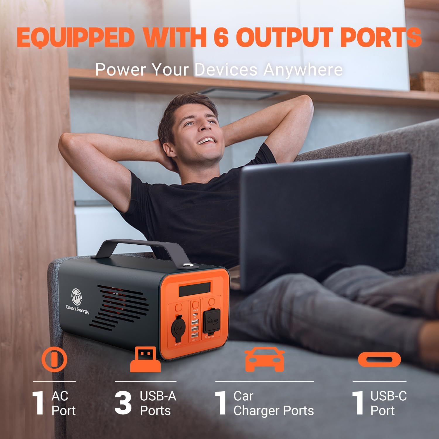 Lifepo4 Power Station 230Wh 200W LiFePO4 Power Generator Multiple Outlets AC Outlet PD 60W Stable Solar Generator for Home Trip Blackout Camping Gear Outdoor Emergency