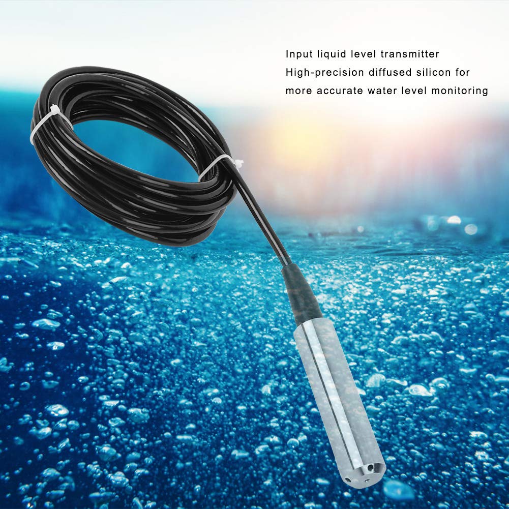 Wasserstandssensor Tl136,Water Level Sensor,Submersible Level Sensor 4-20ma 2m Pressure,Sensors TL‑136 Liquid Level Transmitter Water Level Sensor Detector 24VDC 4‑20mA Output(Range 0-3 Meters)