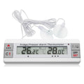 Digital Refrigerator Thermometer 2 Channel Freezer Thermometer with Alarm Sound Reminder Thermometer Fridge with Max/Min Temperature Record Freezer Alarm with Magnetic Back for Home Kitchen