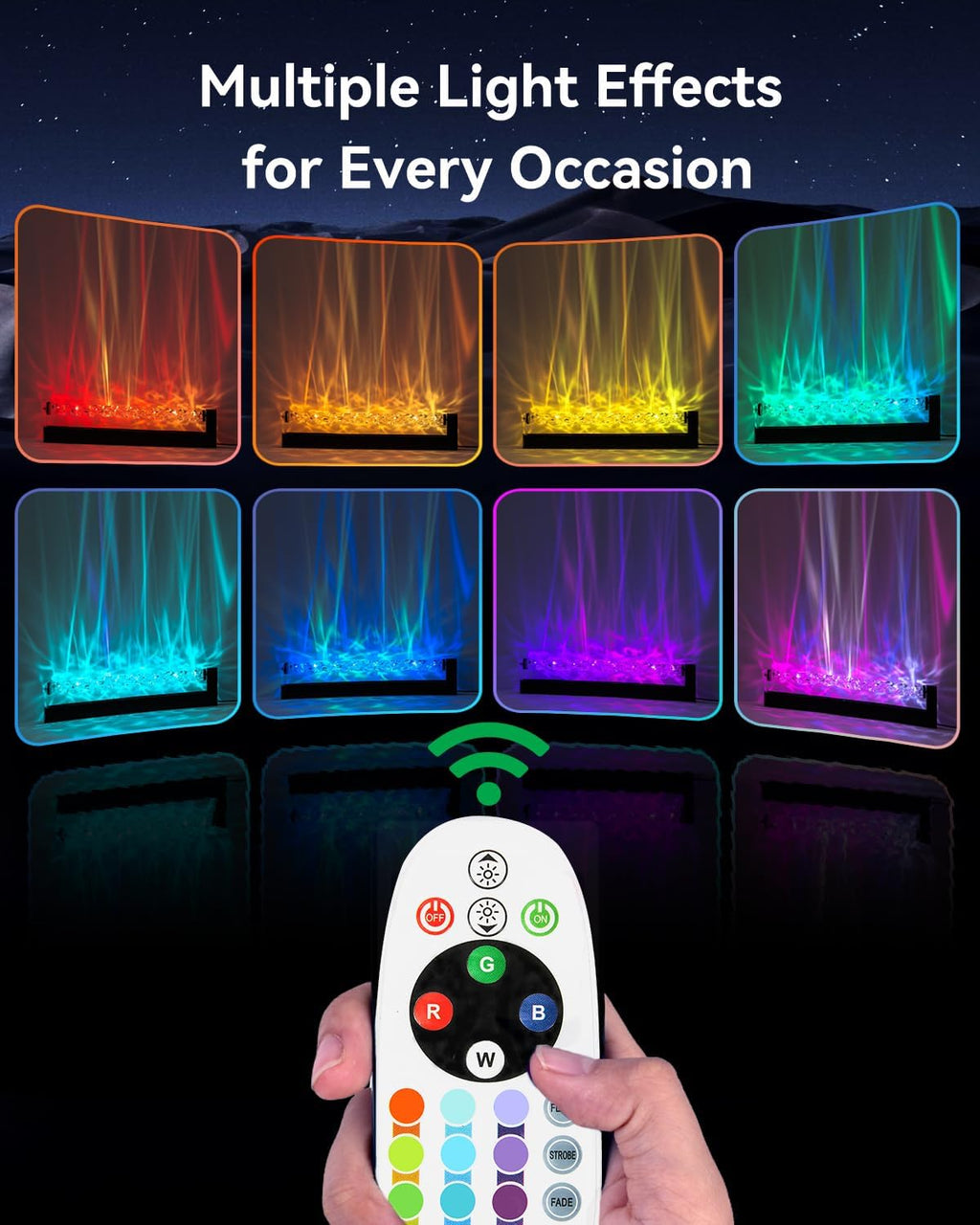RGB LED Light Bar for Bedroom, Ambient Lighting for Wall, Mood Lighting for Living Room, Gaming Room Decor, Ocean Wave Lamp, Remote Control