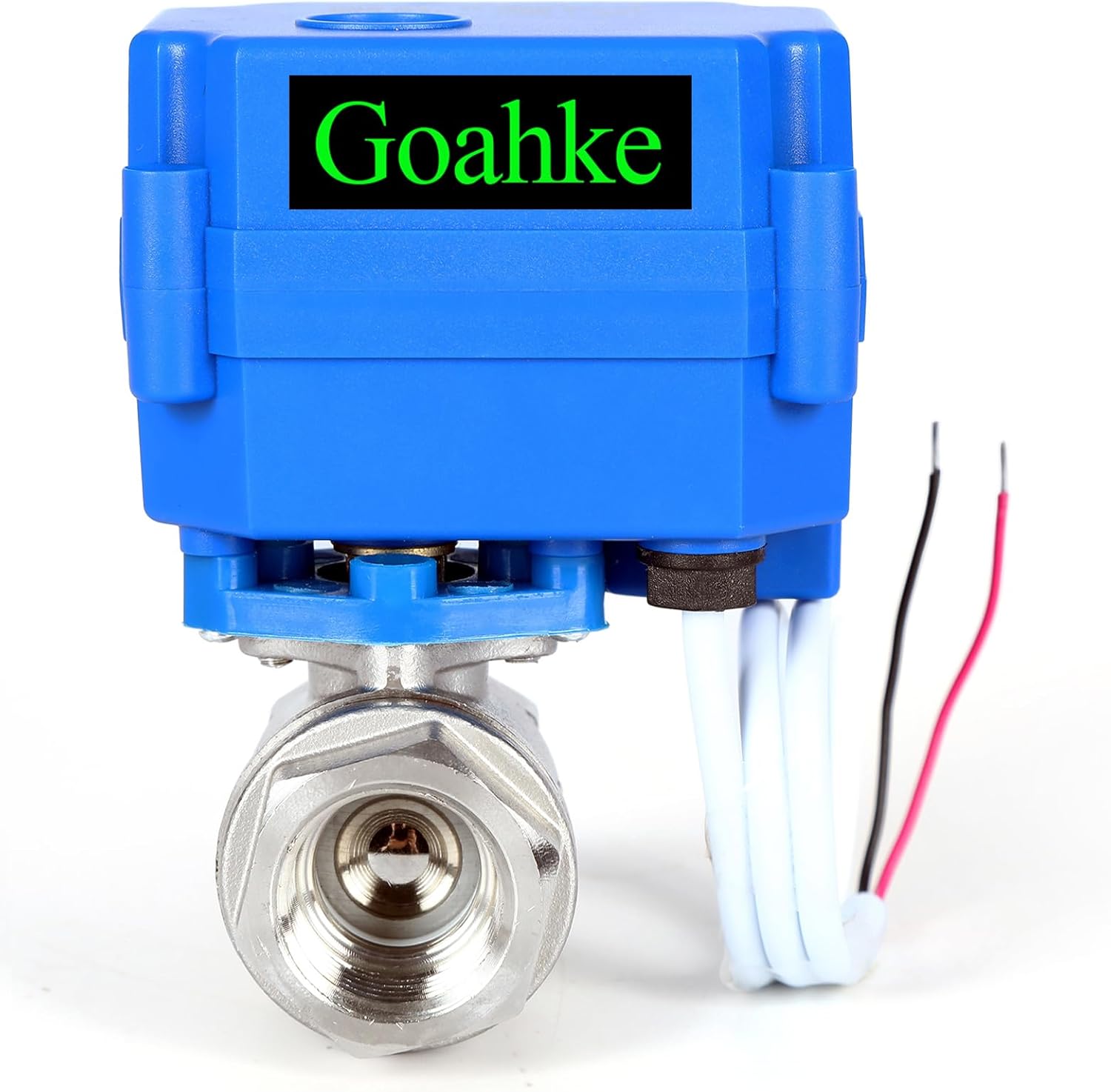 Motorized Ball Valve 3/4", Full Port, 2 Wire Auto Return Stainless Steel Ball Valves, 9-24V AC/DC, Electric Shut Off Ball Valves