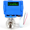 Motorized Ball Valve 1", Standard Port, Stainless Steel Ball Valve, 2 Wire Auto Return, 9-24V AC/DC, Electric Shut Off Ball Valves