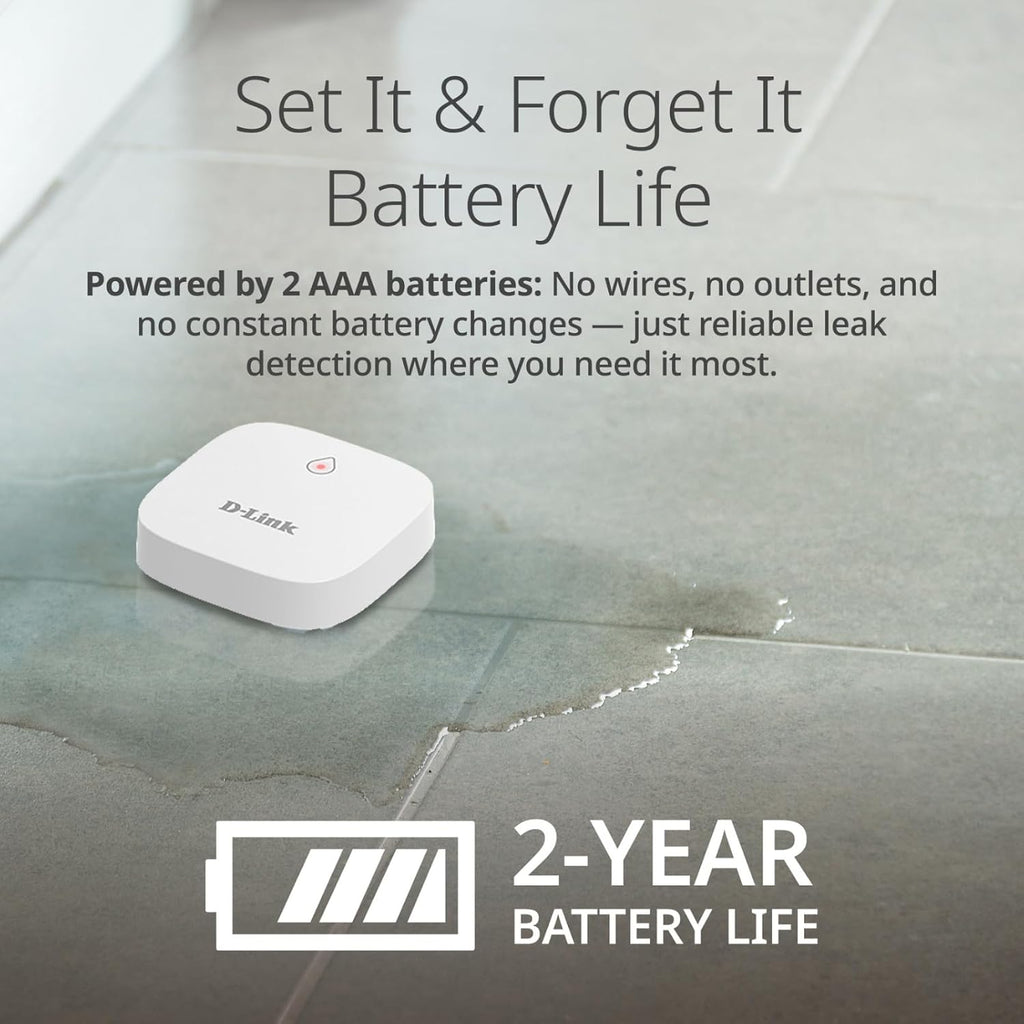 D-Link Add-on Remote Battery-Powered Water Leak Sensing Pod, Long-Range, Compatible Only with SW-A11KT, Single and Multi-Pack (SW-A2)