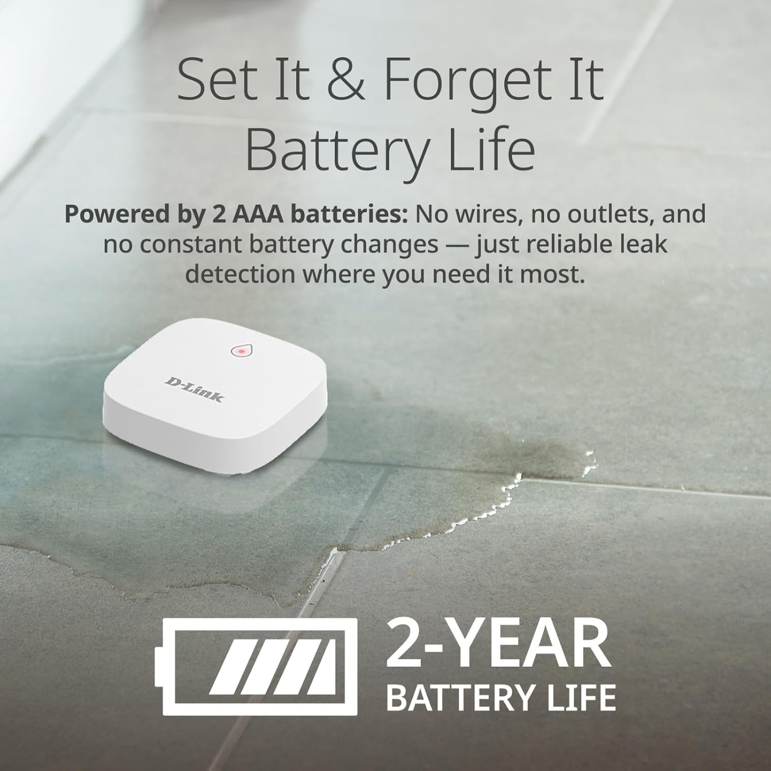 D-Link Add-on Remote Battery-Powered Water Leak Sensing Pod, Long-Range, Compatible Only with SW-A11KT, Single and Multi-Pack (SW-A2)