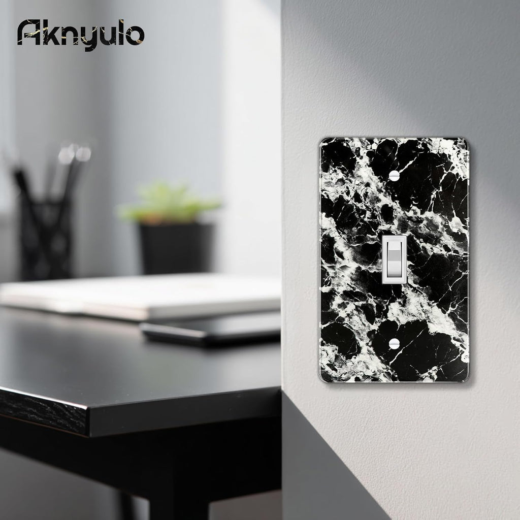 Black White Marble Pattern Acrylic Light Switch Plate Light Switch Cover Switch Plate Decorative Acrylic Wall Plate Single Toggle