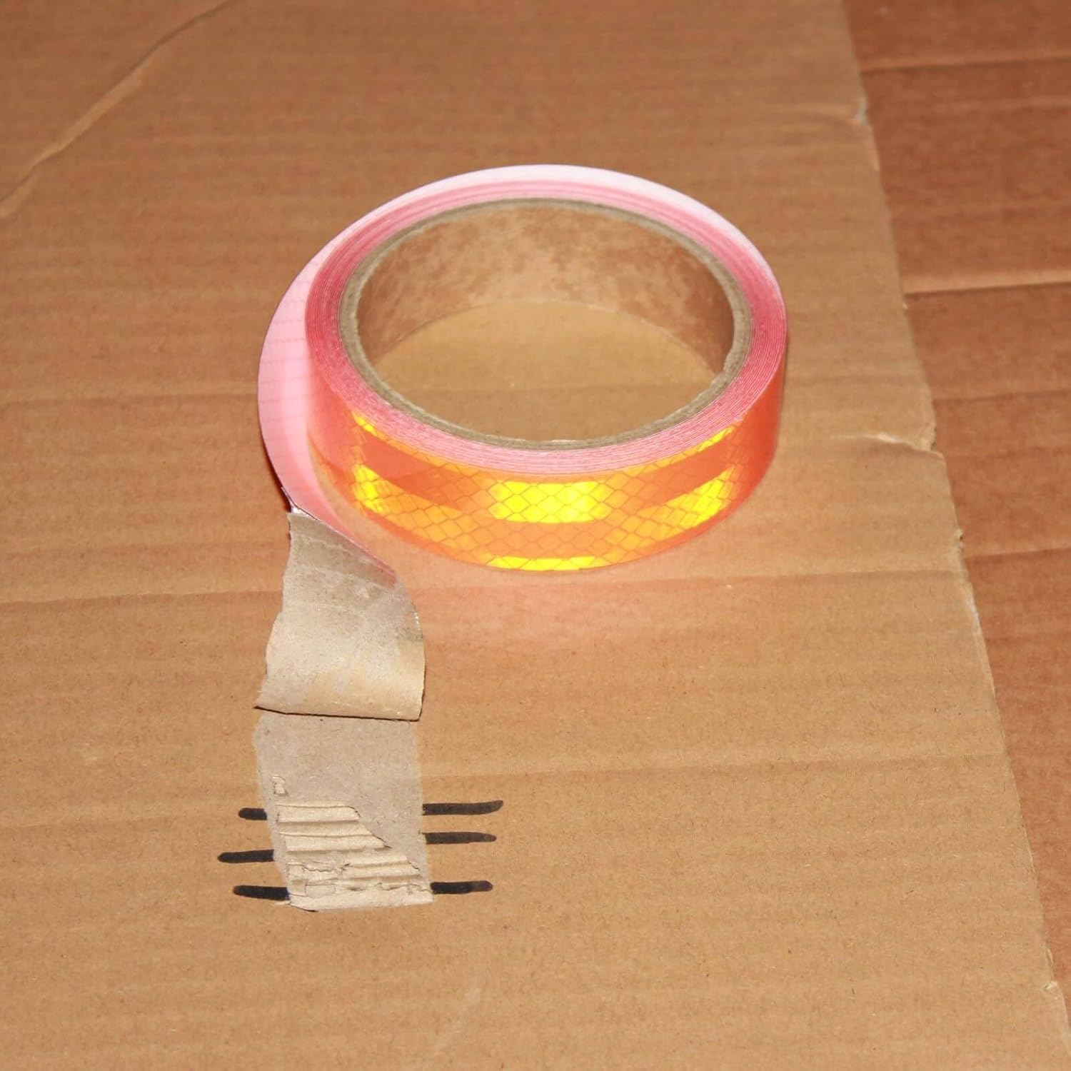 Non Fading Reflective Tape Orange Outdoor Waterproof 1 inch, High Visibility Industrial Marking Tape, Safety Adhesive Stickers (15 feet)