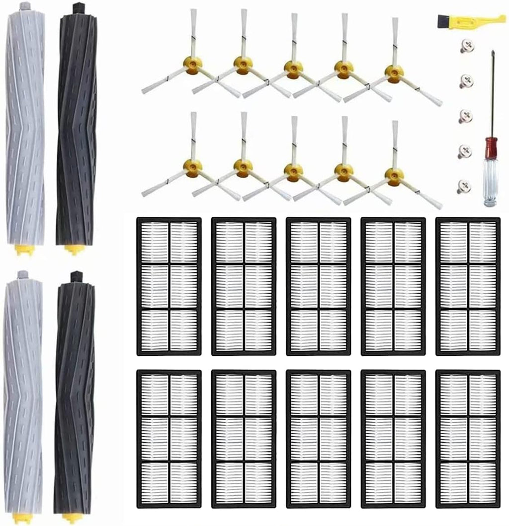 MZY LLC 29 Pack Replacement Parts for iRobot Roomba 800 900 Series 805 860 870 871 880 890 960 980 985 Vacuum Accessories, Replenishment Kit with 10 Filter,10 Side Brush, 2 Debris Extractor,1 Brush