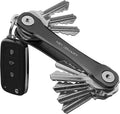 KEYSMART Key Holder for Keychain - Compact Key Organizer for Key Chain, Minimalist Clutter-Free EDC Keychains Key Ring, Black 2-Pack, 8 Keys