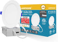 LAMPHOME 1-Pack of 6-Inch Slim LED Recessed Lights with Junction Box, Adjustable Color Temperatures (2700K-5000K), 12W Equivalent to 110W, Dimmable, 1050LM Brightness - ETL and Energy Star Certified
