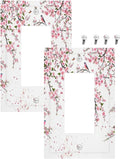 Decorative Outlet Covers Rustic Plum Blossom Pink Flowers 1 Gang Rocker Light Switch Cover Plate Single Decora Light Switch Covers Wall Plate Faceplate for Bedroom Decor （2 Pack）