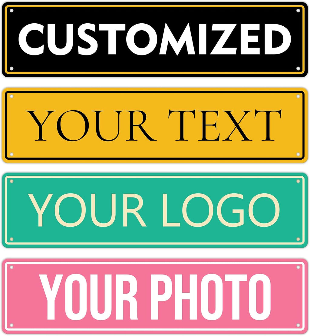 Custom Signs Outdoor Metal - 16 x 4 Personalized Aluminum Rust-Proof Entrance Hazard Intersection Parking Street Signs，Decorative Sign